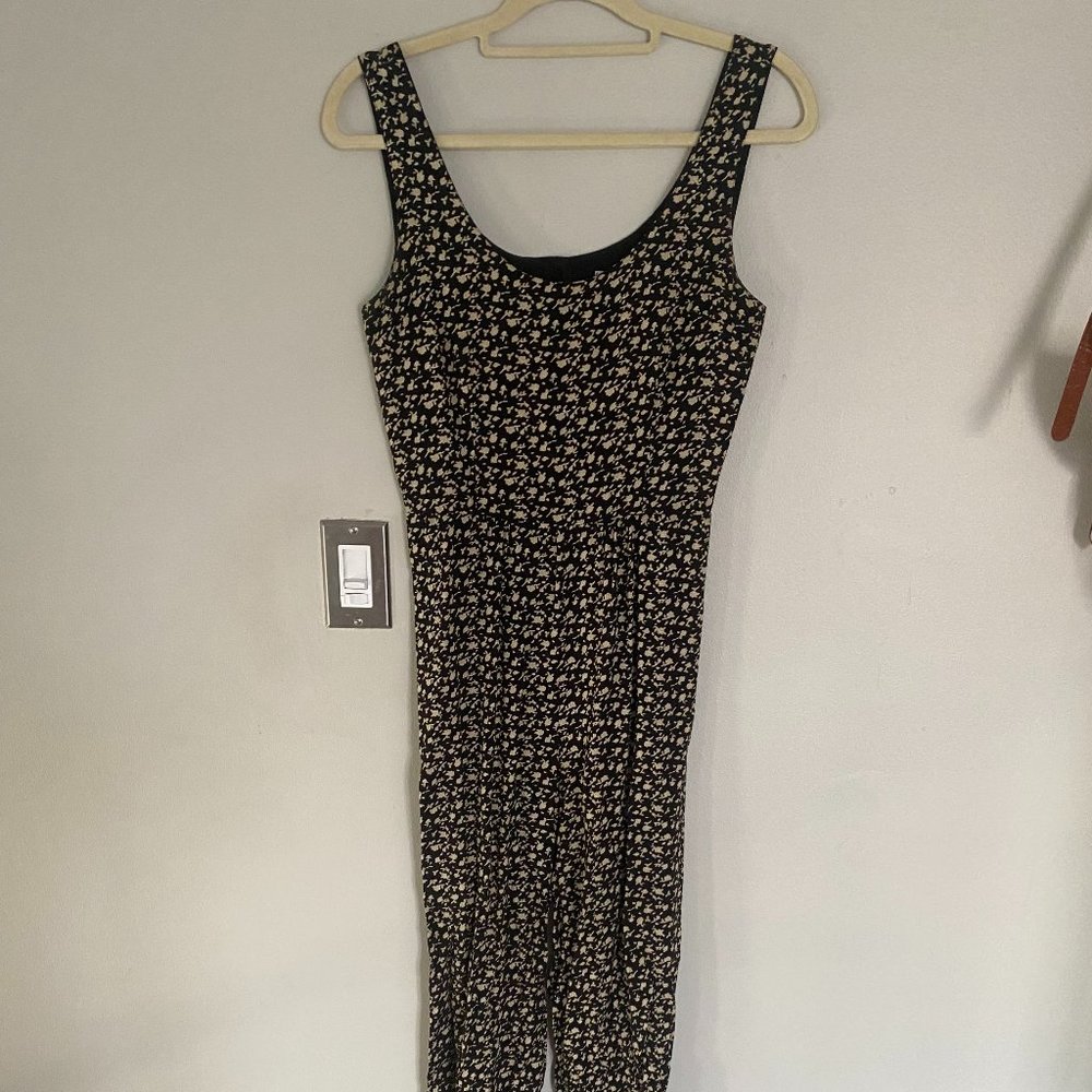 Azalea Black and White Floral Jumpsuit - Open Back - Size SM